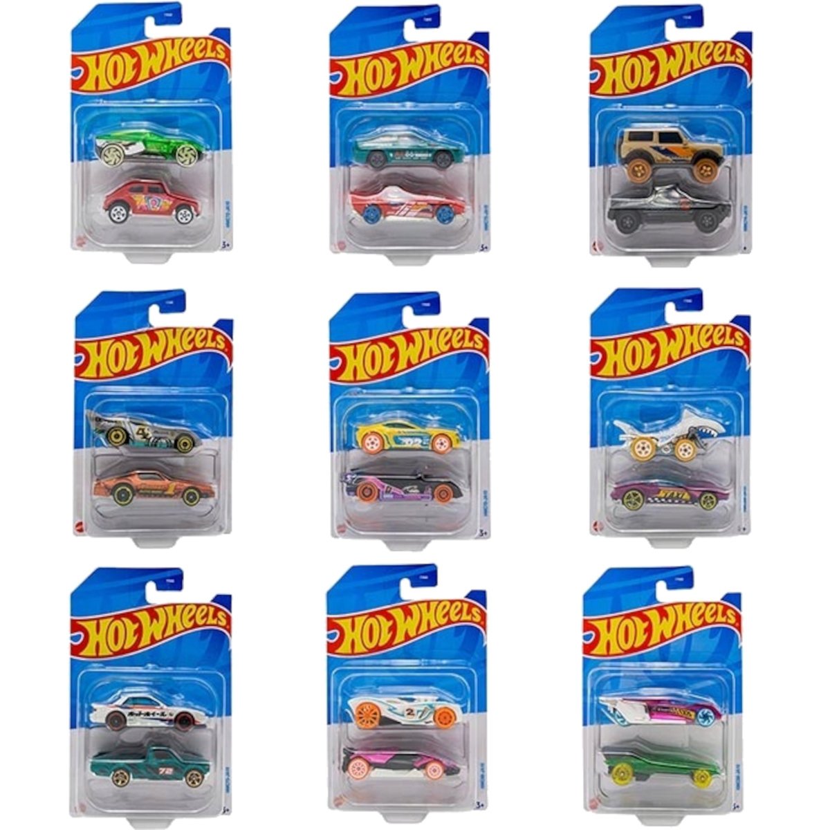 HOT WHEELS 2-PAK AUTKA SAMOCHODZIKI NIESPODZIANKI MIX MATTEL FVN40 1:64