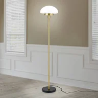 Lampy stojące - ORION Lampa stojąca Sparta, czarny/mosiądz, szkło, marmur, 148 cm - miniaturka - grafika 1
