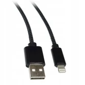 Kable USB - Kabel Przewód iPhone - USB 2m kolor czarny - miniaturka - grafika 1