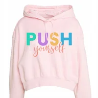 Zestawy upominkowe - RÓŻOWA BLUZA Damska PUSH YOURSELF Girl Power Ciekawe Wzory Rozmiar 146 cm - miniaturka - grafika 1