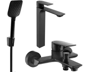 Zestawy baterii łazienkowych - Mexen Alexa R62 zestaw wannowy, czarny - 71213R62-70 - miniaturka - grafika 1