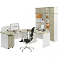 Biurka - B2B Partner Biurko proste, długość 1600 mm, biały/dąb sonoma 437481 - miniaturka - grafika 1