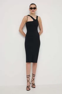 Sukienki - Patrizia Pepe sukienka kolor czarny mini dopasowana - grafika 1