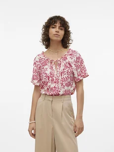 Vero Moda Bluzka "Imma" w kolorze różowo-kremowym - Bluzki damskie - miniaturka - grafika 1