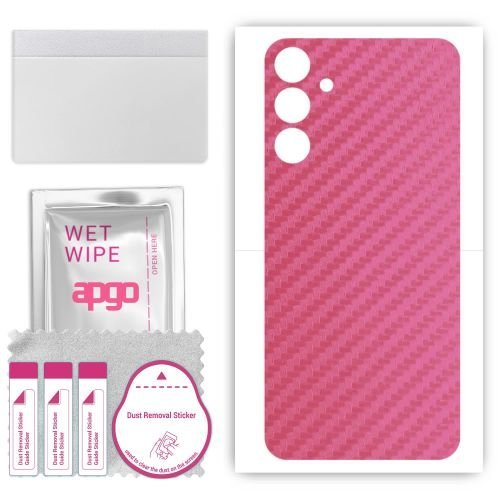folia naklejka skórka strukturalna na TYŁ do Samsung Galaxy A35 5G - Carbon Różowy - apgo SKINS