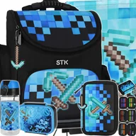 Plecaki szkolne i tornistry - Tornister Szkolny Plecak Dla Chłopca Piksele Pixel Blue Klasy 1 - miniaturka - grafika 1