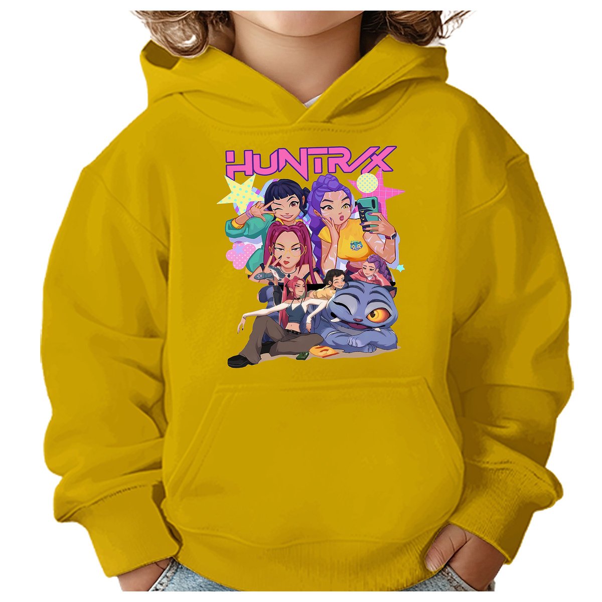 BLUZA DZIECIĘCA KPOP DEMON HUNTERS HUNTRIX 134-140 Z KAPTUREM BAWEŁNIANA