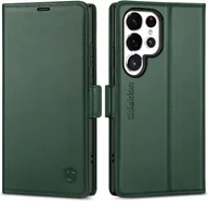 Portfele - Etui z klapką Portfel Skóra Shieldon do Samsung Galaxy S24 Ultra zielony - miniaturka - grafika 1