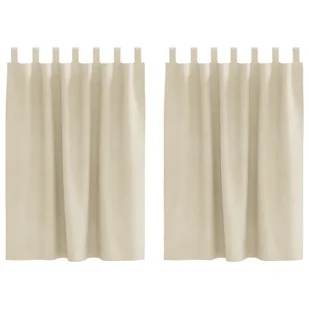 Zasłony vidaXL Kremowe Poliester 140 x 140 cm Stylowy Design Zasłony - Zasłony - miniaturka - grafika 1