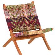 Krzesła - vidaXL Składane krzesło w stylu chindi, wielokolorowa tkanina - miniaturka - grafika 1