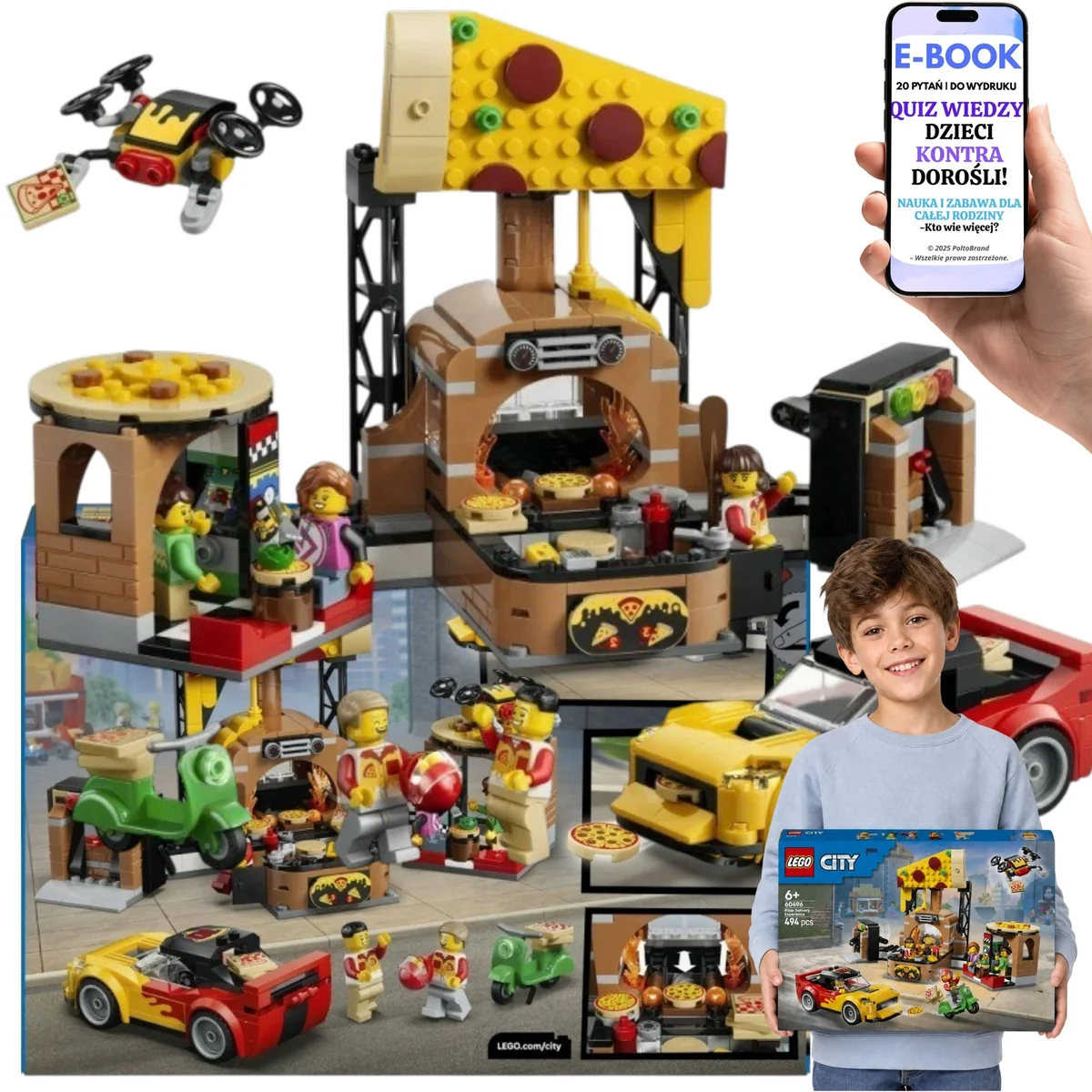 LEGO CITY Dostawa pizzy z pojazdami Na Mikołajki i Boże Narodzenie 60496 Dla Dziecka LEGO CITY