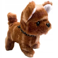 Zabawki interaktywne dla dzieci - Piesek chodzący szczekający na baterie chodzi szczeka brązowy dla dziecka - miniaturka - grafika 1