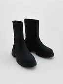 Buty dla dziewczynek - Reserved - Ocieplane botki z imitacji skóry - czarny - miniaturka - grafika 1