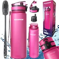 Butelki filtrujące - Bidon Butelka filtrująca + szczoteczka silikonowa AQUAPHOR CITY różowa 0,8l - miniaturka - grafika 1