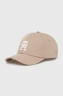 Czapki męskie - Tommy Hilfiger czapka z daszkiem bawełniana kolor beżowy z aplikacją AM0AM12541 - miniaturka - grafika 1