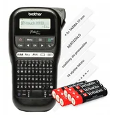 Drukarki kart i etykiet - Drukarka etykiet Brother P-touch H110 180dpi / do 12mm / z 5 szt. taśm TZe w zestawie - miniaturka - grafika 1