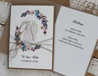 Kartki okolicznościowe i zaproszenia - Ręcznie robiona kartka na ślub - ślubna z życzeniami dla Młodej Pary boho - miniaturka - grafika 1