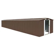 Altany ogrodowe - vidaXL Szopa ogrodowa, brązowa, 257x779x181 cm, stal galwanizowana! 47035 - miniaturka - grafika 1