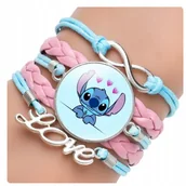 Biżuteria dla dzieci - BRANSOLETKA LILO I STICH NIEBIESKO RÓŻOWA SERDUSZKA DISNEY - miniaturka - grafika 1