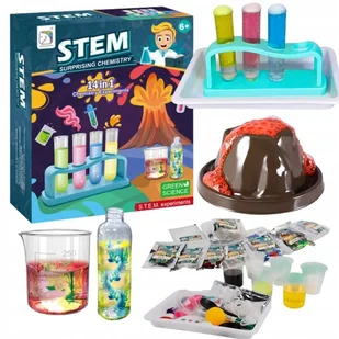EKSPERYMENTY DLA DZIECI ZESTAW EDUKACYJNY WULKAN MAŁY CHEMIK 14W1 WYBUCH - Mały naukowiec - miniaturka - grafika 1