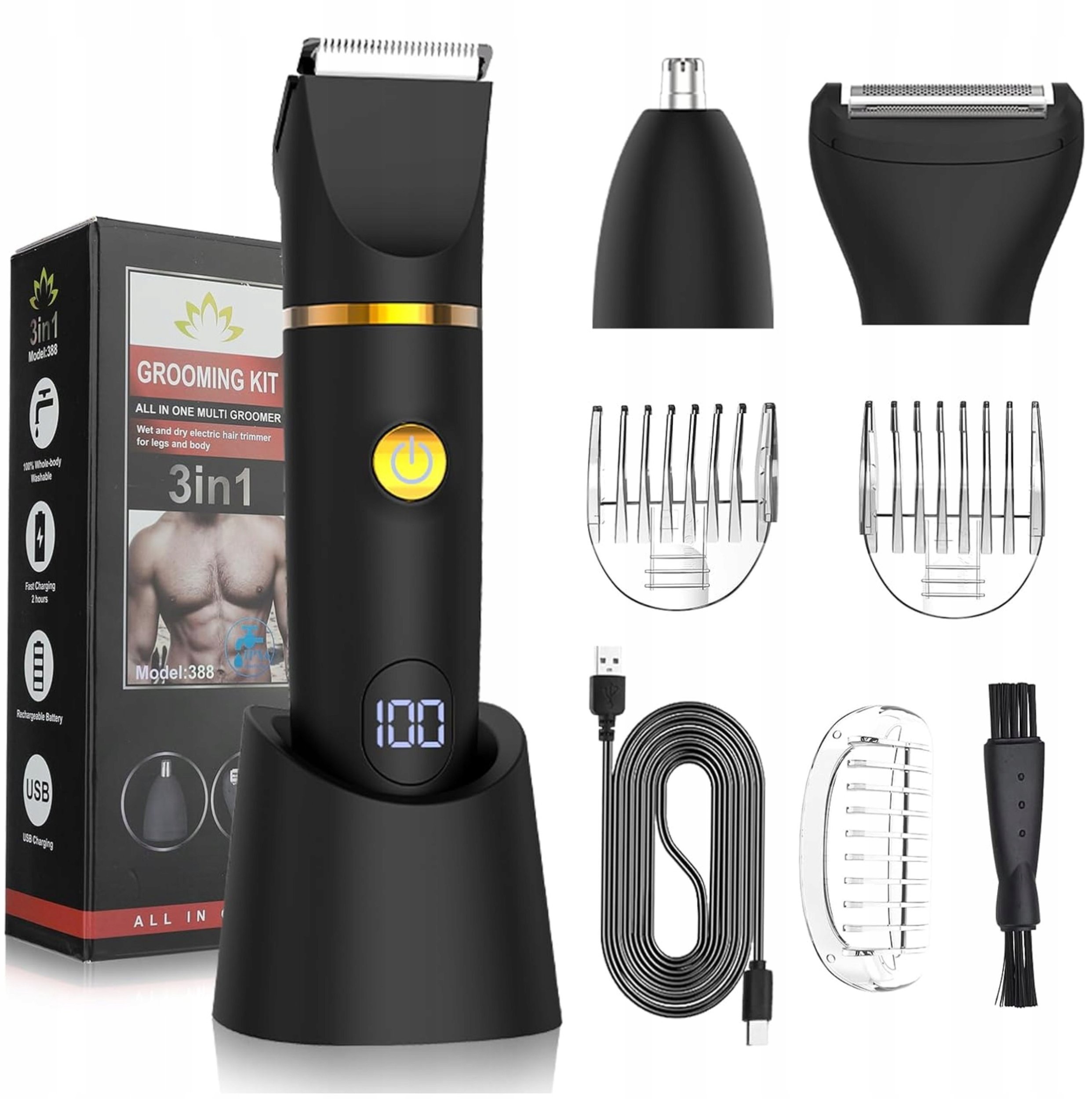 BEZBOLESNY DEPILATOR GOLARKA TRYMER DO CIAŁA BIKINI TWARZY NÓG WŁOSÓW