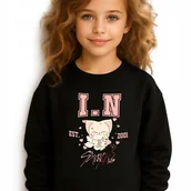 Bluzy dla dziewczynek - Bluza Dziecięca Czarna I.N STRAY KIDS Na Prezent Muzyka KPOP Wz Rozm 152 cm - miniaturka - grafika 1