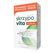 Włosy, skóra, paznokcie - Skrzypovita 1 x dziennie, 42 tabletki powlekane + 14 tabletek gratis - miniaturka - grafika 1