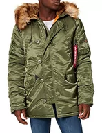 Kurtki męskie - Alpha Industries Męska kurtka zimowa ze sztucznym futrem, zielony (sage green), M - miniaturka - grafika 1