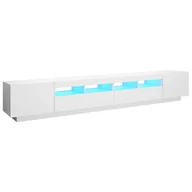 Szafki RTV - vidaXL Szafka pod TV z oświetleniem LED, biała, 260x35x40 cm - miniaturka - grafika 1