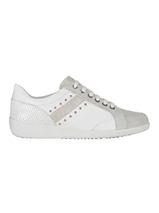 Geox Skórzane sneakersy "Myria" w kolorze biało-beżowym - Trampki damskie - miniaturka - grafika 1
