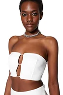 Biustonosze - Trendyol Damski biustonosz bez ramiączek, tkany biustonosz, Ecru, 60 - miniaturka - grafika 1