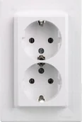 Gniazdka elektryczne - Schneider Electric Asfora Gniazdo podwójne z/u SCHUKO 2P+Z białe diy EPH9901121 - miniaturka - grafika 1