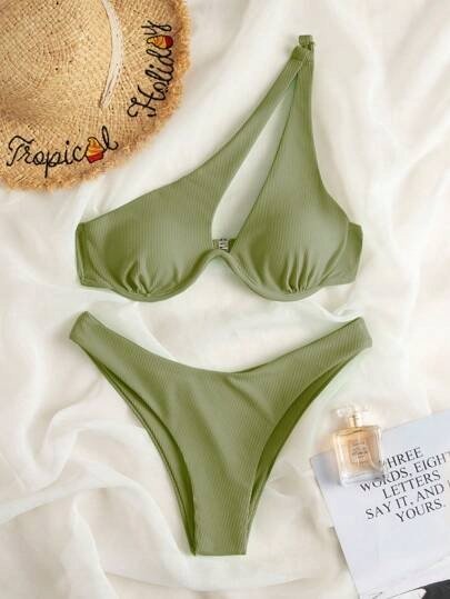 SHEIN DAMSKI STRÓJ KĄPIELOWY ZIELONY KLASYK S Ł_A