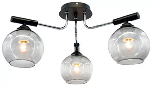 MLAMP Modernistyczna LAMPA sufitowa ELM2207/3 8C BL MLAMP loftowa OPRAWA szklane kule czarne chrom ELM2207/3 8C BL - Lampy sufitowe - miniaturka - grafika 1
