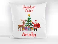Poduszki dekoracyjne - Poduszka Dekoracyjna Mikołajki Świąteczna Boże Narodzenie Prezent +IMIĘ #42 - miniaturka - grafika 1