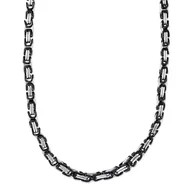 Naszyjniki męskie - 6 mm łańcuszek męski bransoletka łańcuszek męski naszyjnik łańcuszek męski, 70 cm srebrny / czarny łańcuszek ze stali nierdzewnej - miniaturka - grafika 1