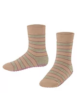 Kapcie damskie - FALKE Uniseks - dzieci Kapcie Simple Stripes K HP Zrównoważona Bawełna z wypustkami na podeszwie 1 Para, Pomarańczowy (Coral 8677), 27-30 (3-6 lata) - miniaturka - grafika 1