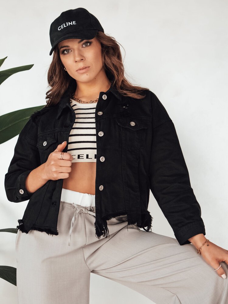 Kurtka damska jeansowa oversize MOLI czarna Dstreet TY4132-S/M