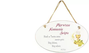 Drewniana pamiątka Pierwszej Komunii Świętej - 1 szt. - Dekoracje i nakrycia stołu na imprezę - miniaturka - grafika 1