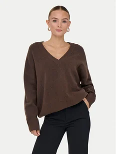 ONLY Sweter Mari 15360940 Brązowy Loose Fit - Swetry damskie - miniaturka - grafika 1