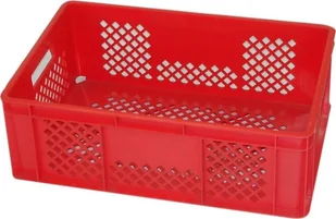 Artech Pojemnik transportowy EURO 200, dno i ścianki ażurowe, wym. 600 x 400 x 200 mm czerwony - Pojemniki przemysłowe - miniaturka - grafika 1