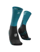 Skarpetki sportowe męskie - COMPRESSPORT Skarpetki kompresyjne do biegania MID COMPRESSION SOCKS mosaic blue - miniaturka - grafika 1
