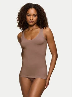 Triumph Top Smart Natural 10213349 Brązowy Slim Fit - Koszulki i topy damskie - miniaturka - grafika 1
