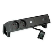 Gniazdka elektryczne - BACHMANN DESK2 2xUTE 1xUSB C 60W 0.2m GST18 RAL9005 - miniaturka - grafika 1