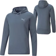 Bluzy męskie - Bluza męska z kapturem sportowa termoaktywna niebieska Puma Evostripe Hoodie XXL - miniaturka - grafika 1
