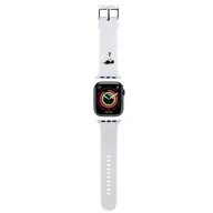 Akcesoria do smartwatchy - Karl Lagerfeld Pasek silikonowy do Apple Watch 1/2/3/4/5/6/7/8/9/SE/Ultra 42/44/45/49mm biały/white strap 3D Rubber Karl Head - miniaturka - grafika 1