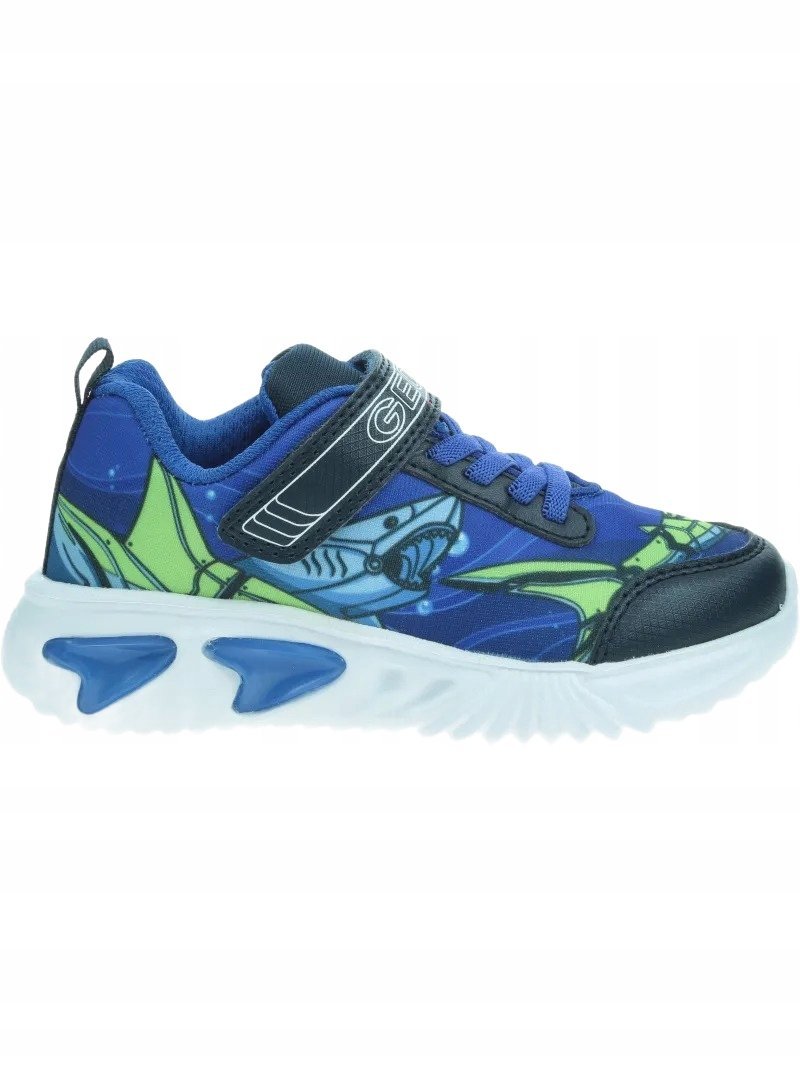 GEOX ASSISTER SPORTOWE BUTY DZIECIĘCE NIEBIESKIE Z WZOREM REKINA 25 1J0A