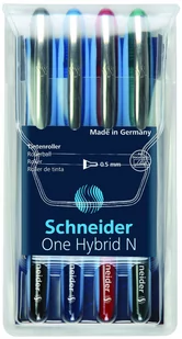 Schneider Pióro kulkowe ONE Hybrid N 0,5 mm, w etui 4 szt., miks kolorów SR183594 - Pióra kulkowe - miniaturka - grafika 2