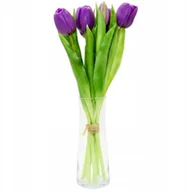 Sztuczne kwiaty - Saska Garden BUKIET 7 TULIPANÓW FIOLETOWYCH 31CM JAK ŻYWYCH DEKORACJA WIOSENNA - miniaturka - grafika 1