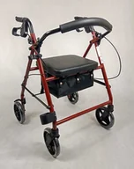 Kule i balkoniki - Chodzik rehabilitacyjny czterokołowy stalowy RF-610 Reha Fund (bordowy) - miniaturka - grafika 1